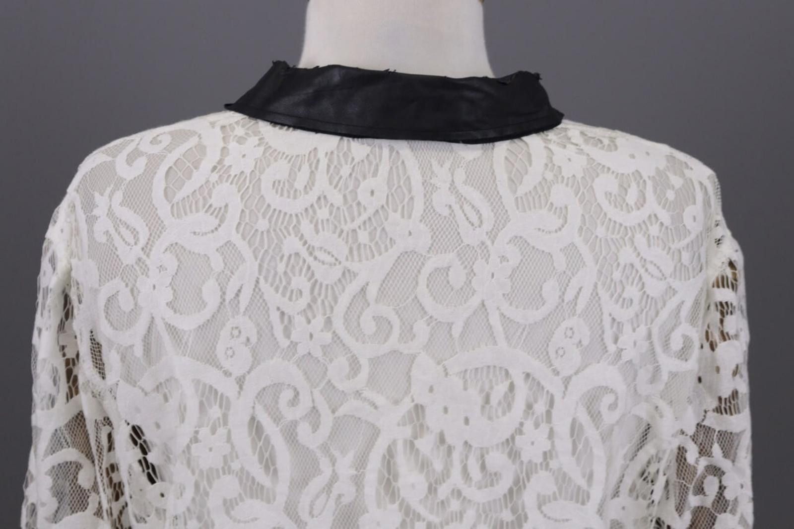 Designer Elisa Cavaletti White Embroidered Button Down Shirt Blouse Size M / US 6-8 / IT 42-44 - 10 Thumbnail
