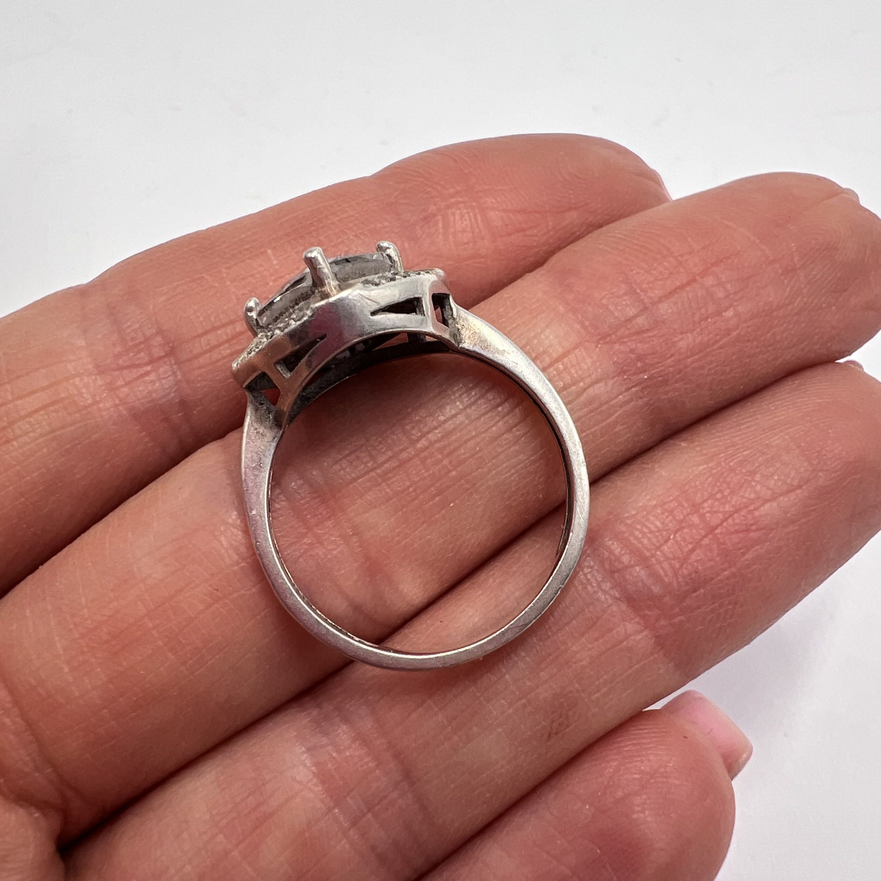 Vintage Vintage Ring Gilt Sterling Silver 925 Stone Jewelry S 8.5US Size ONE SIZE - 7 Thumbnail