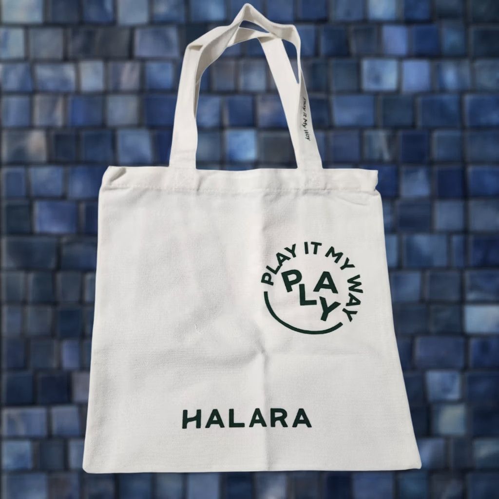 Vintage Halara Canvas Tote Bag White Green Grocery Shopping Women Medium Size ONE SIZE - 1 Thumbnail