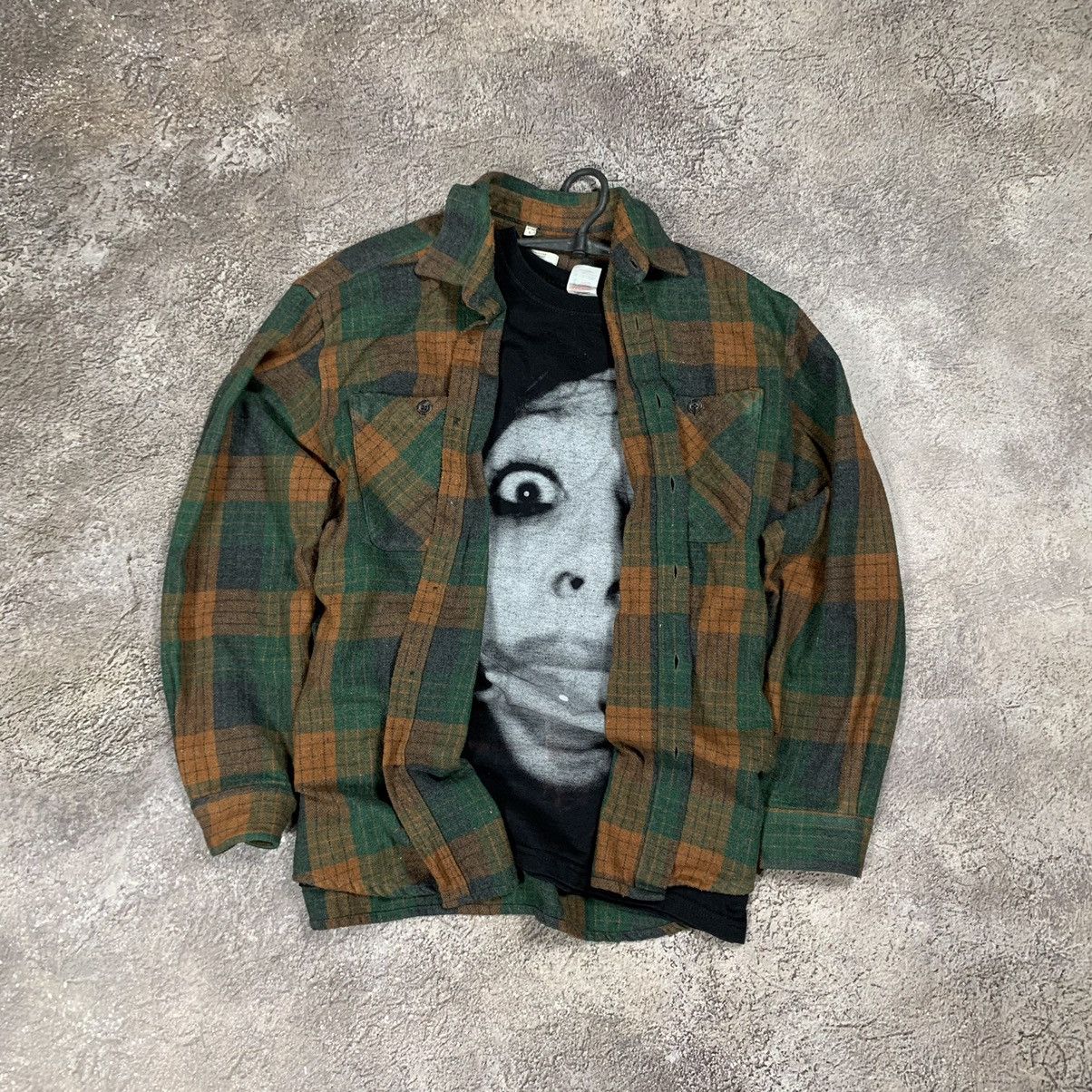 Vintage Vintage 90s Plaid Shirt Grunge Streetwear Oversized Faded L Size US L / EU 52-54 / 3 - 1 Thumbnail