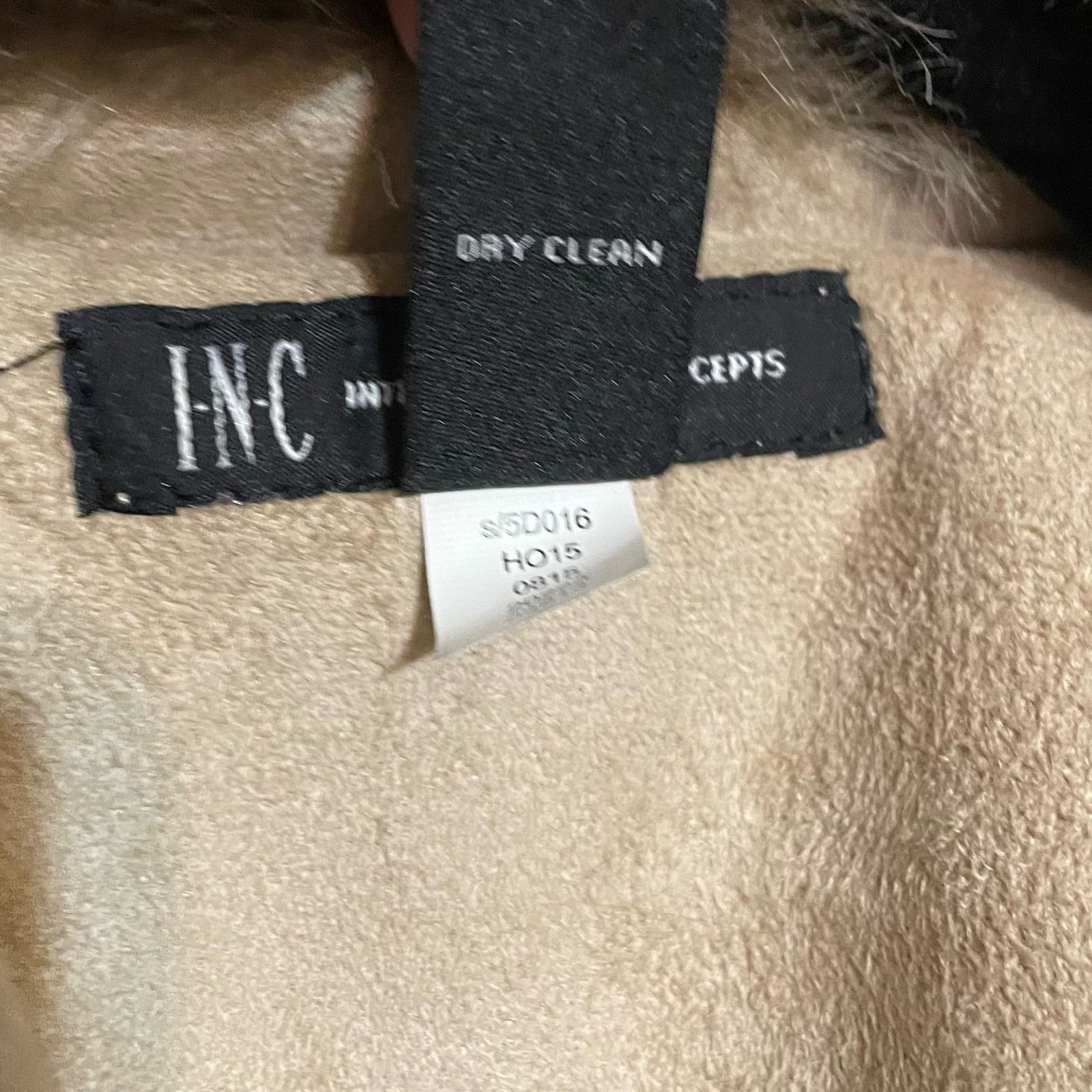 I.N.C NEW INC Coat Jacket Faux Suede Faux Fur Collar Belt Size XL Size XL / US 12-14 / IT 48-50 - 7 Thumbnail