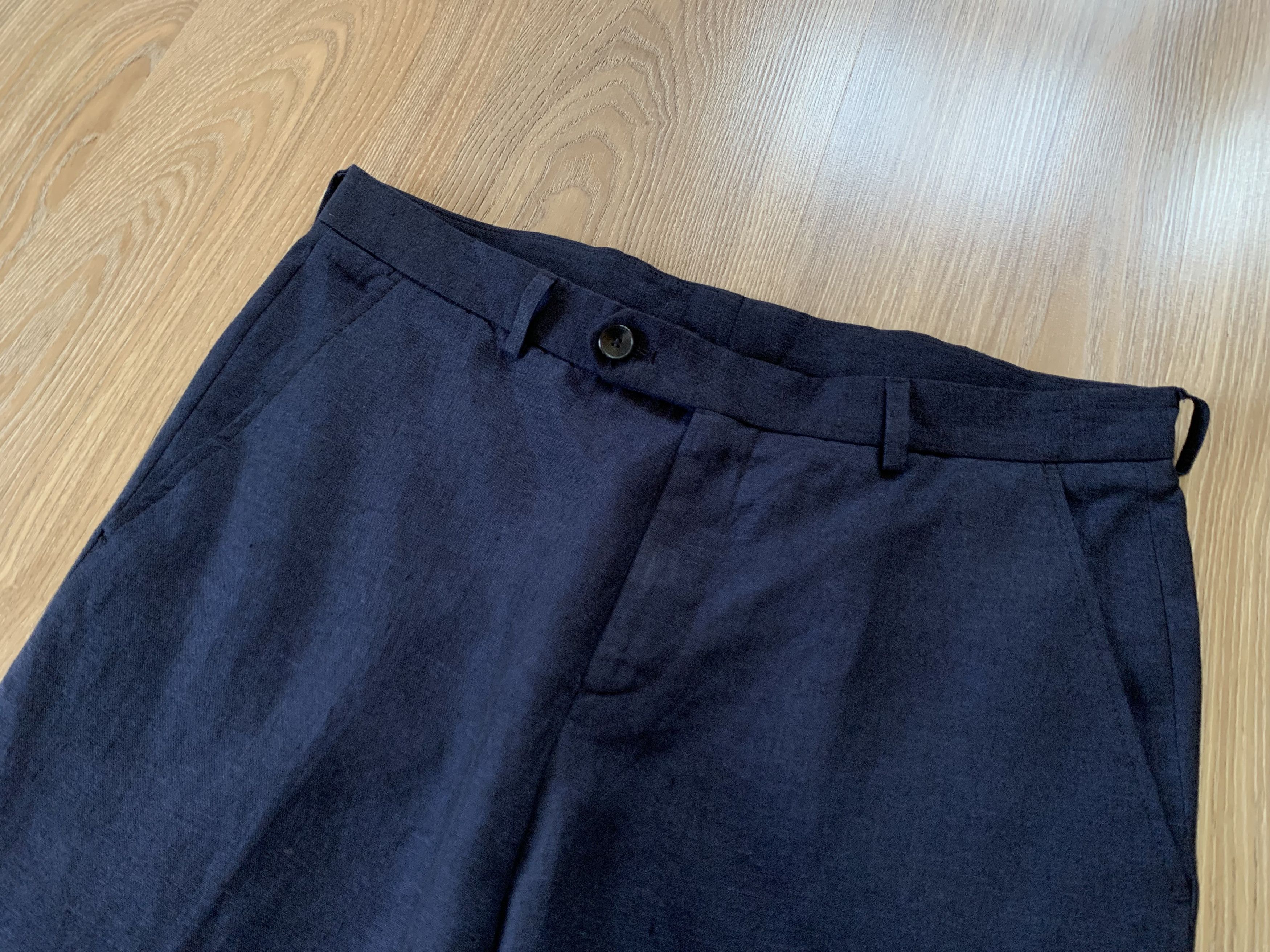 Designer × Strellson Strellson Till Linen Blue Suit Trousers Size 48L - 4 Thumbnail