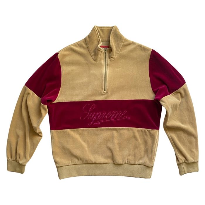 Supreme velour half zip on sale