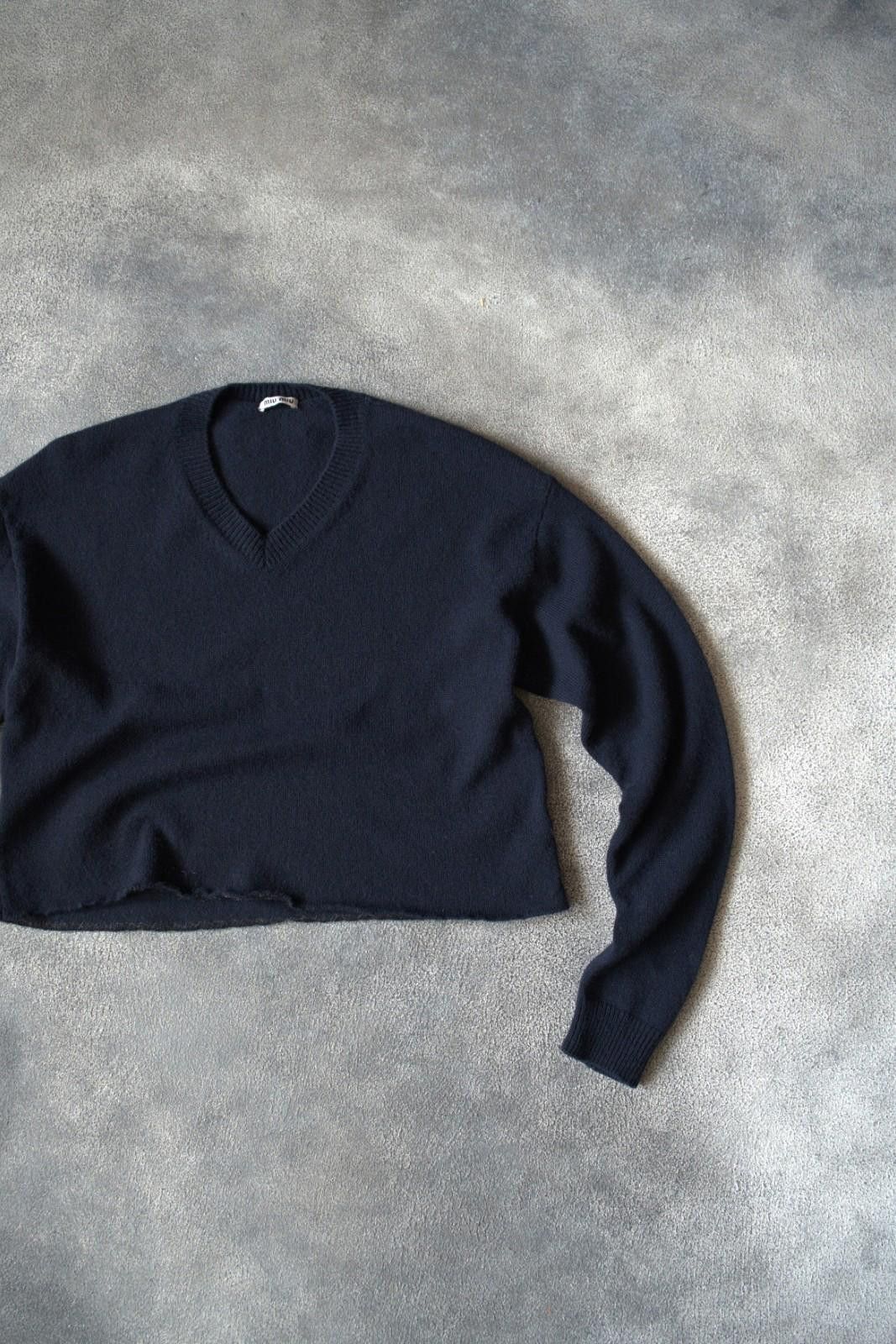 Miu Miu SS22 Miu Miu Runway Cropped Sweater Embroidered Logo Size US S / EU 44-46 / 1 - 4 Thumbnail