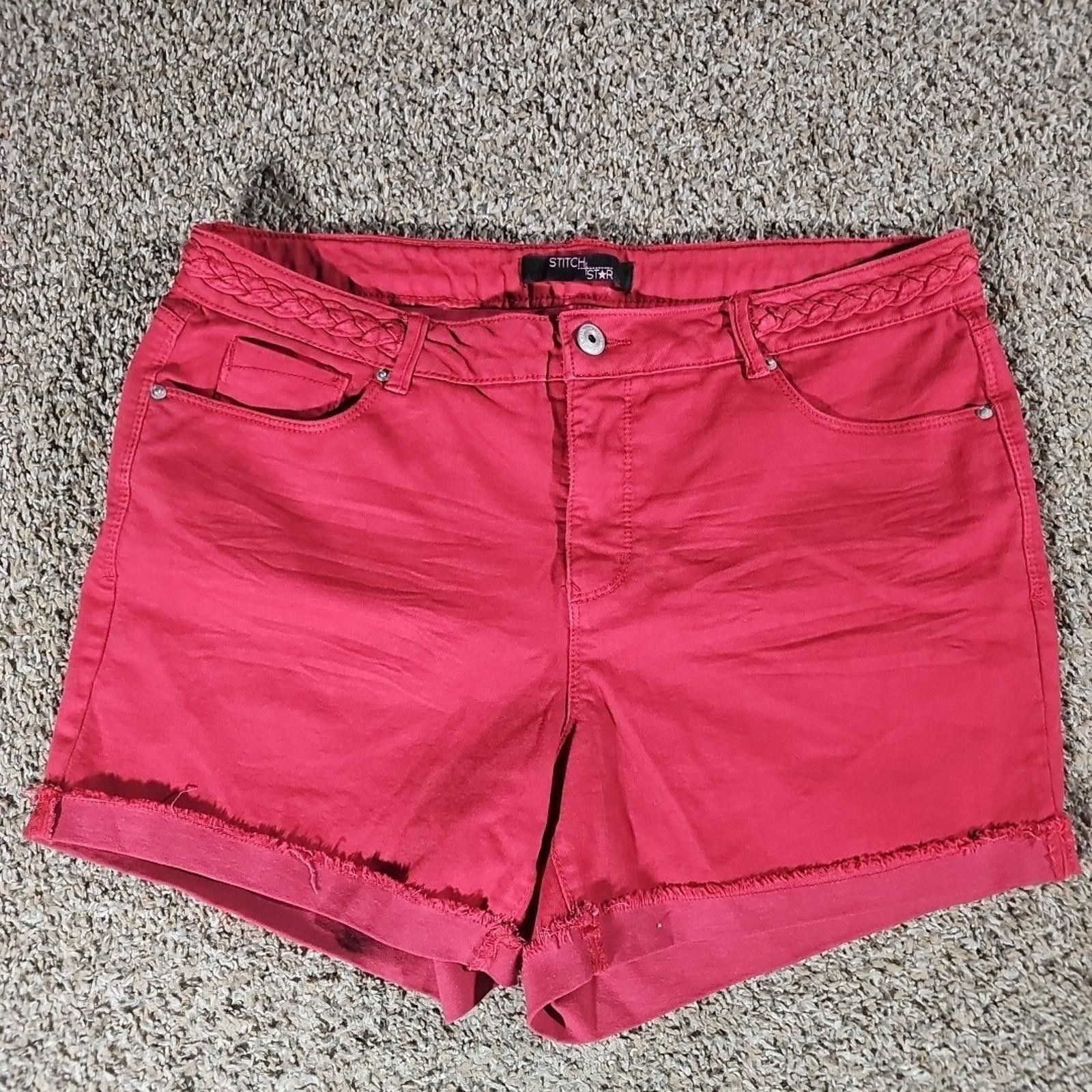 Other Stitch Star Sz 16 Red Cutoff Shorts Size 38" / US 16 / IT 52 - 1 Thumbnail