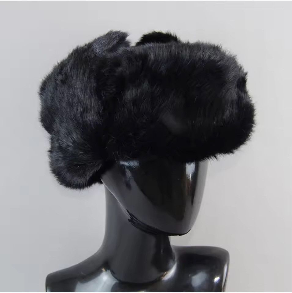 Japanese Brand Rabbit Fur Earflap Trapper Russian Cap SIze S Size ONE SIZE - 3 Thumbnail
