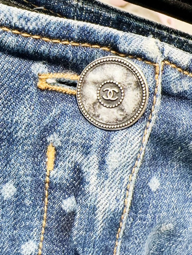Chanel Chanel 23P blue polka dot double C jeans Size 25" / US 0 / IT 36 - 5 Thumbnail