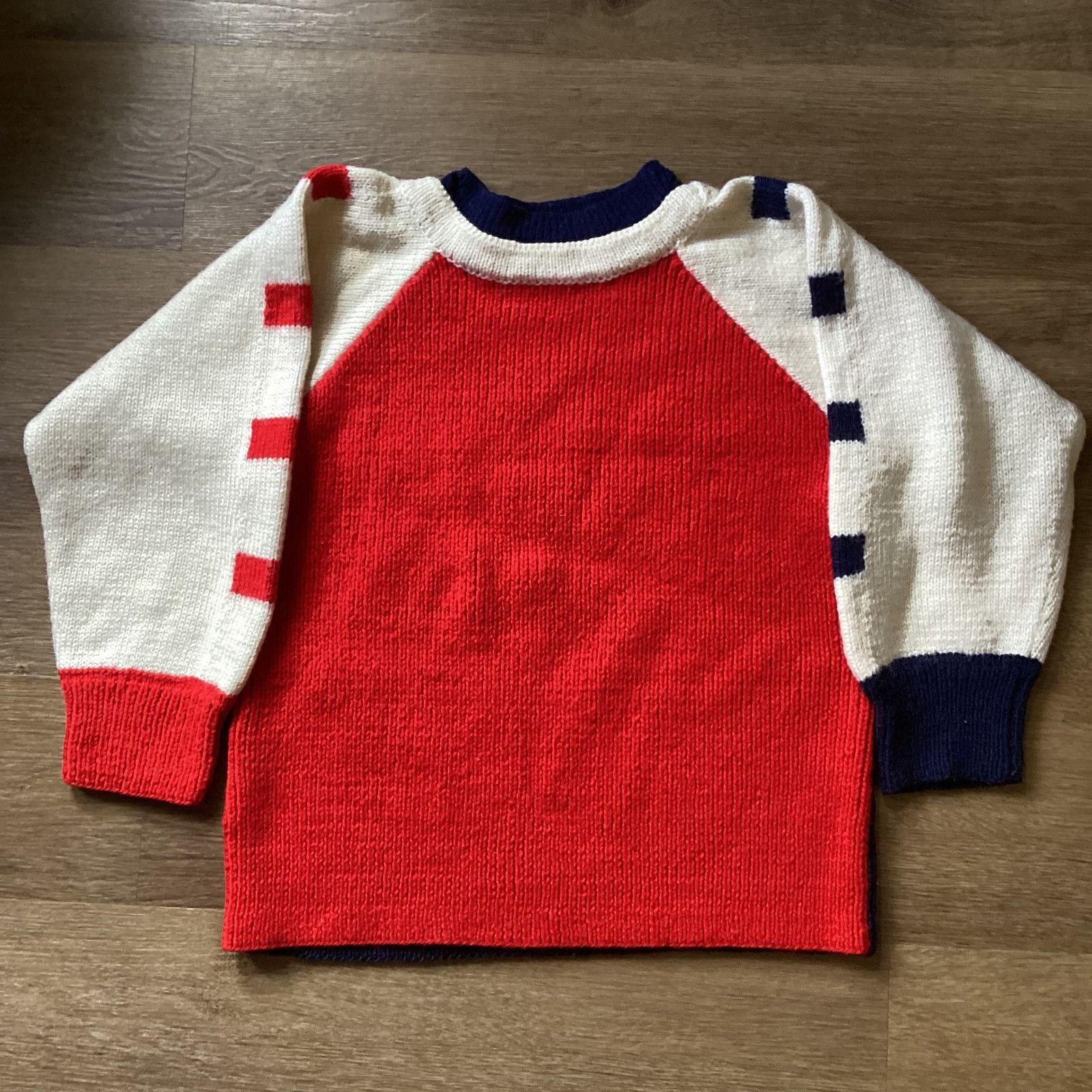 Vintage Two Toned Wool Knit Sweater Size US L / EU 52-54 / 3 - 2 Thumbnail