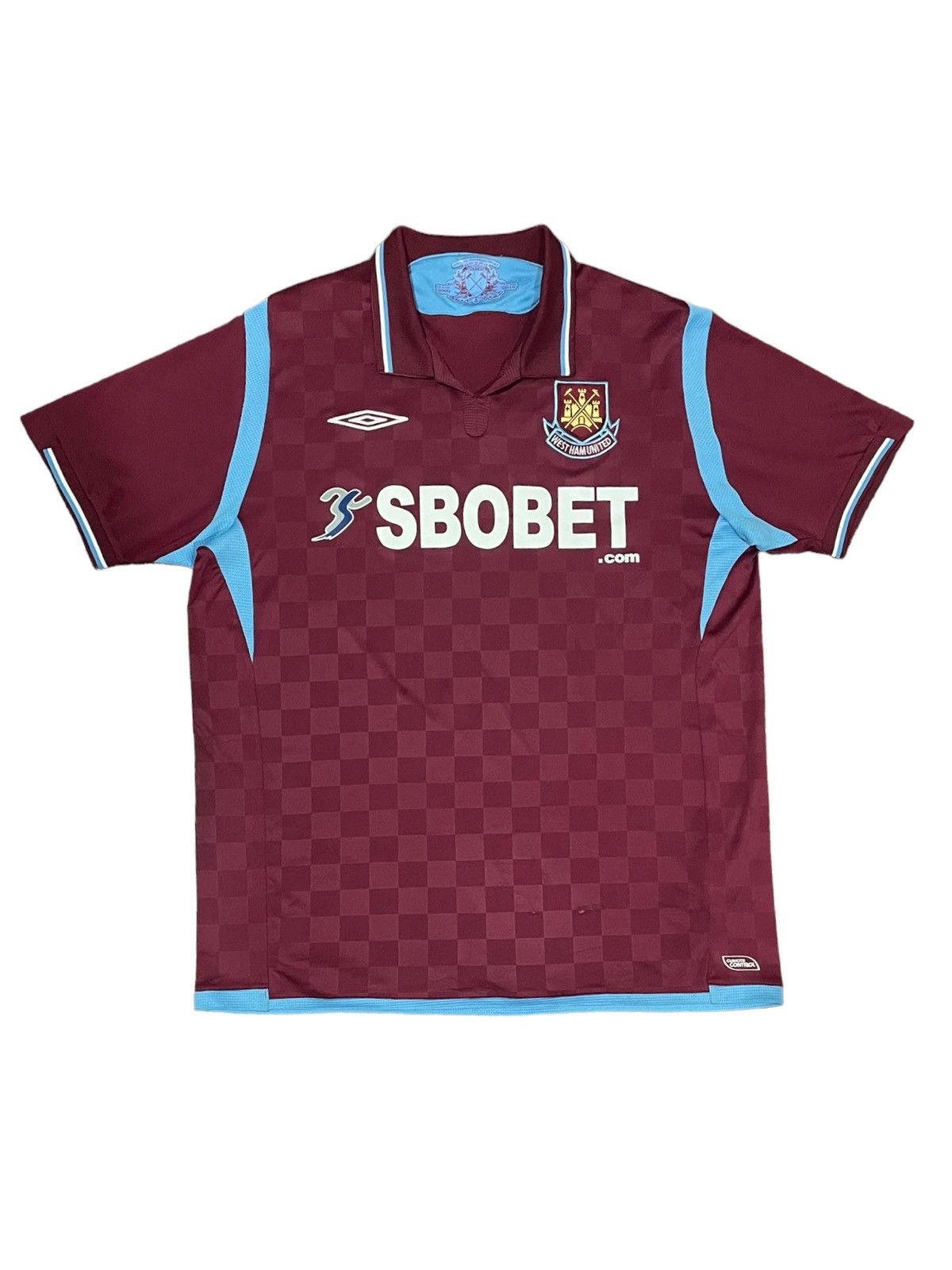 image of West Ham United 2009/10 Home Kit Vintage Jersey in Mix, Men's (Size Large)