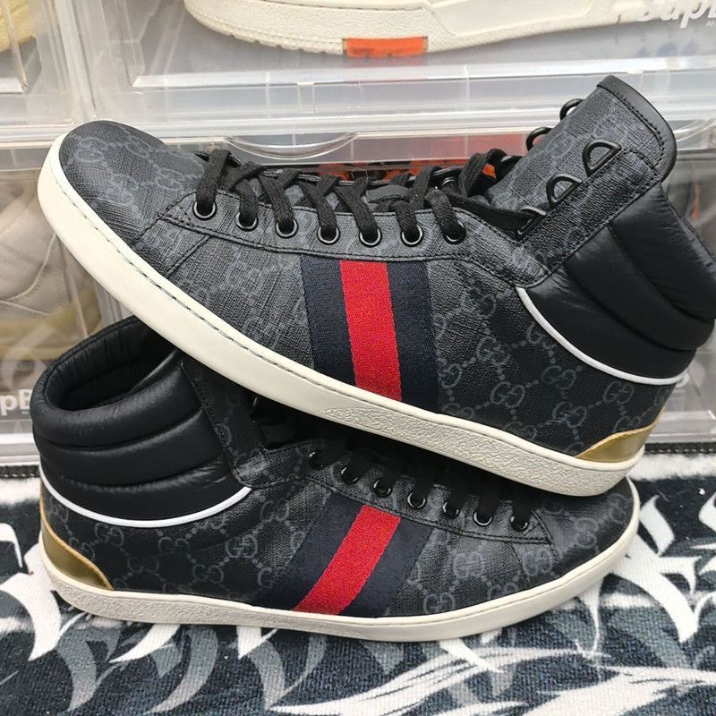 Gucci Gucci High-Top ACE Sneakers in Black Size US 9 / EU 42 - 8 Thumbnail