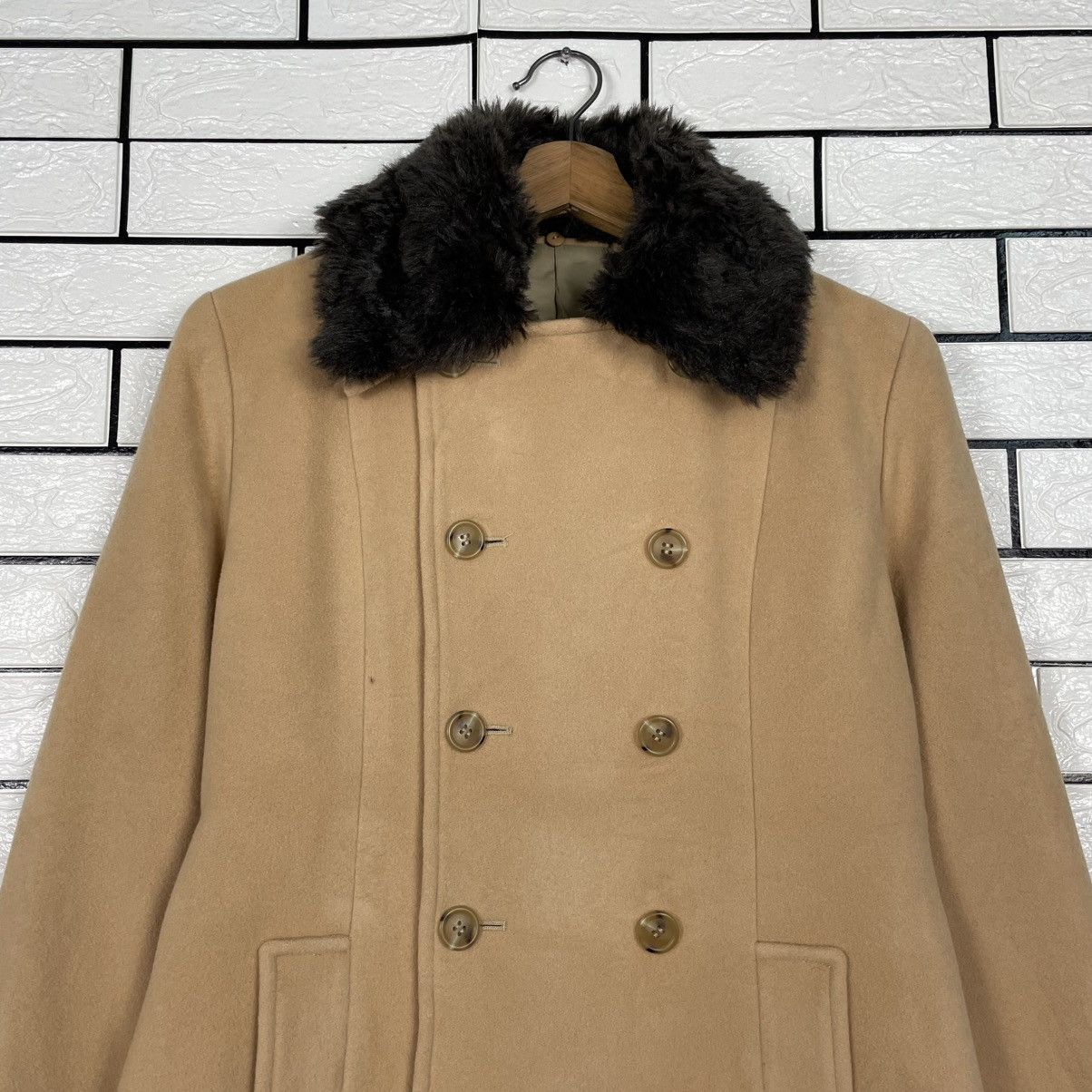 Japanese Brand Ined Double Breasted Fur Colar Coat Size M / US 6-8 / IT 42-44 - 2 Thumbnail