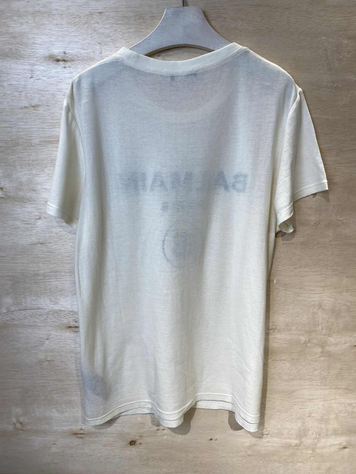 Balmain Balmain Cream White Velvet Logo Tee Size US XL / EU 56 / 4 - 3 Thumbnail