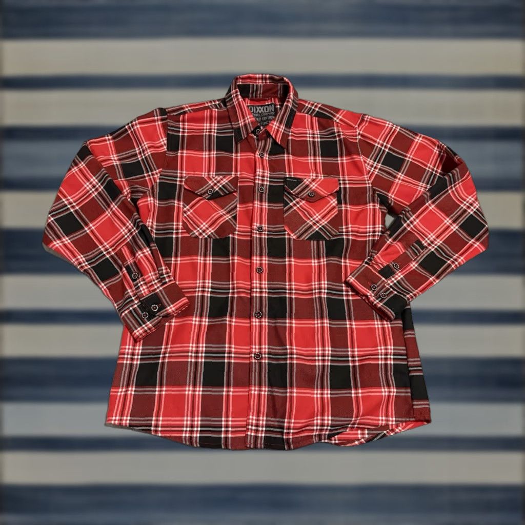 Vintage VINTAGE Dixxon Long Sleeve Red Plaid Flannel Shirt Limited Edition Snap-On Mens Large Size US L / EU 52-54 / 3 - 1 Thumbnail