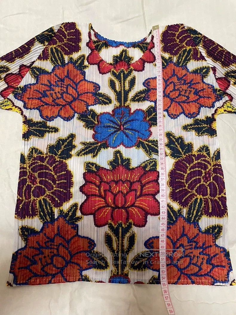 Issey Miyake Issey Miyake Peony Hollyhock New Year Print 3/4 Sleeve Top Size L / US 10 / IT 46 - 7 Thumbnail