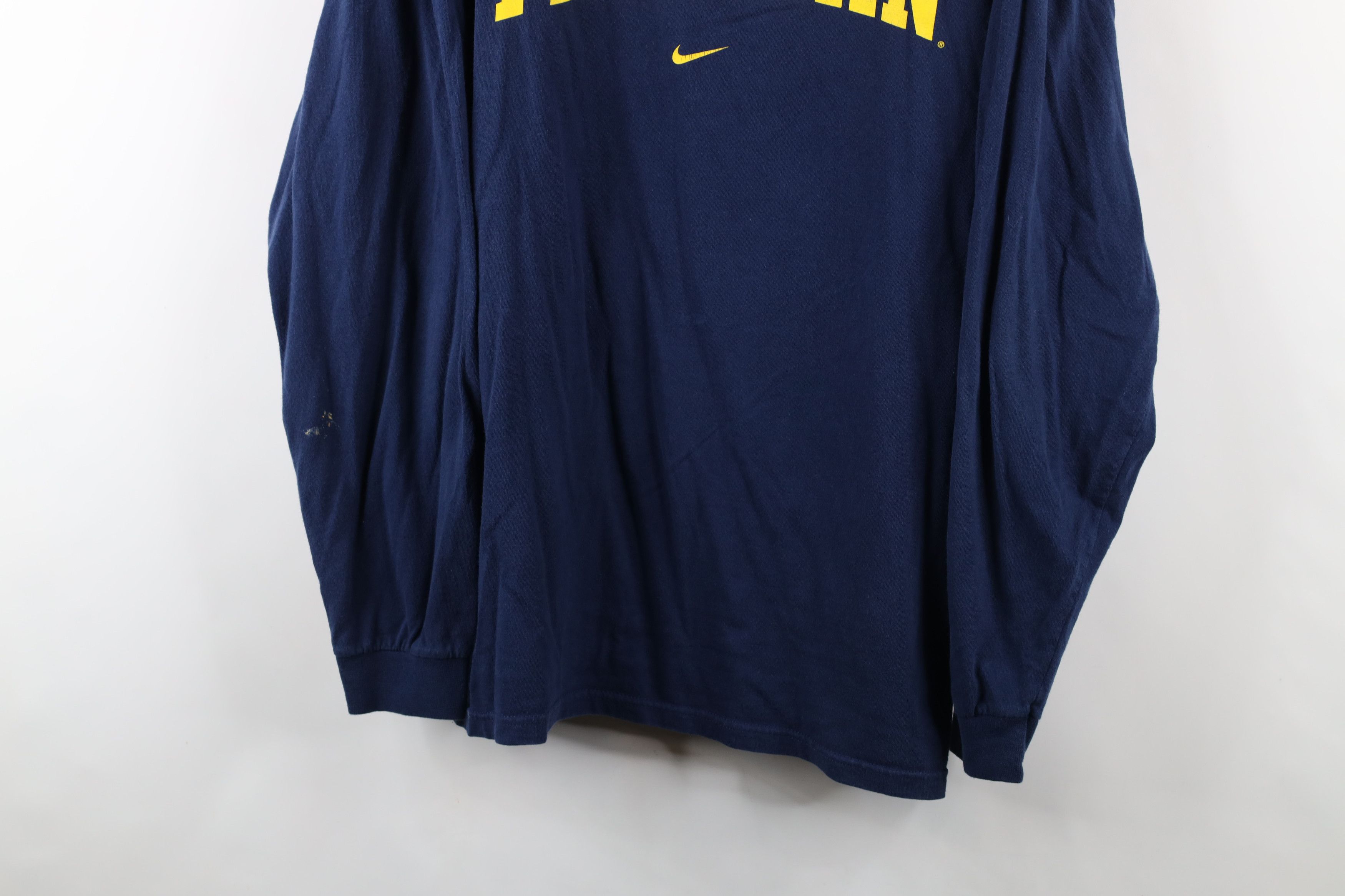 Nike × Vintage Vintage Nike Swoosh University of Michigan T-Shirt Blue Size US XL / EU 56 / 4 - 3 Thumbnail