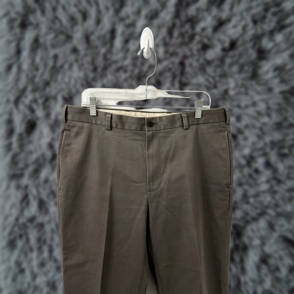 Brooks Brothers Brooks Brothers Clark Fit Advantage Chino Pants Mens 35x29 Taupe Brown Cotton Flat Front Straight Leg Size US 35 - 1 Thumbnail