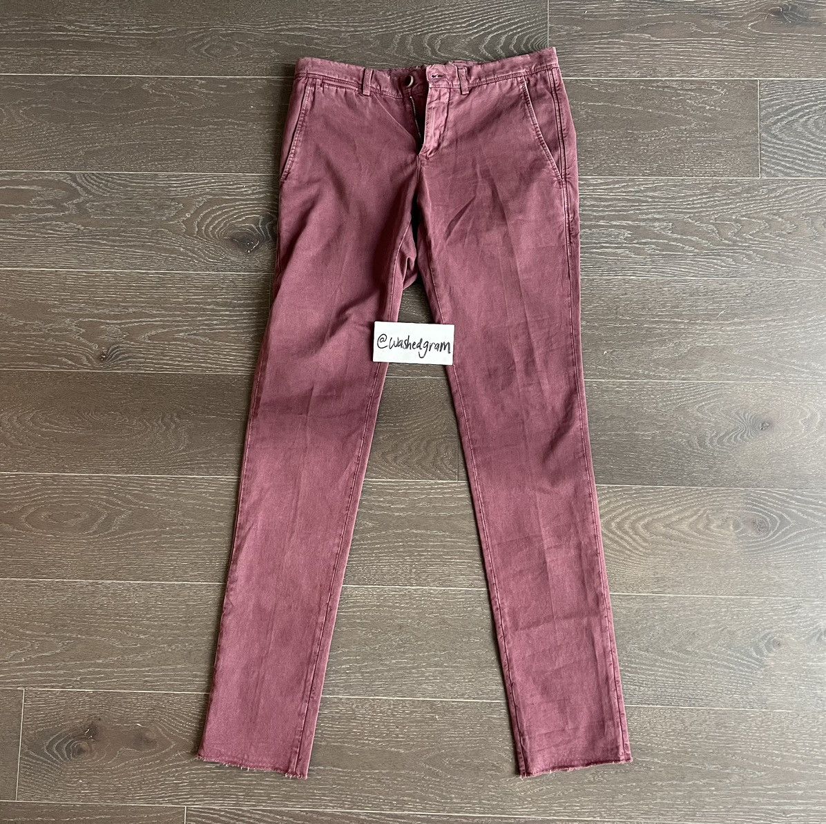 image of Brunello Cucinelli 32X34 Washed Red Cotton Pants, Men's