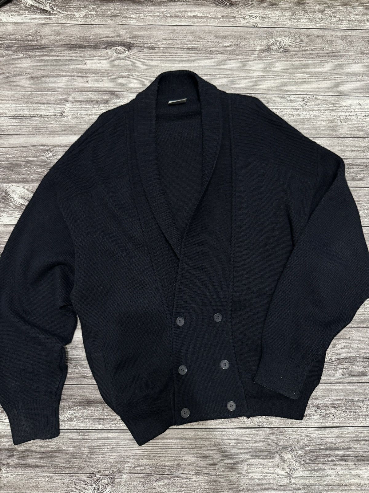 Yves Saint Laurent Vintage Yves Saint Laurent Wool Blend Cardigan Navy Size US L / EU 52-54 / 3 - 2 Thumbnail
