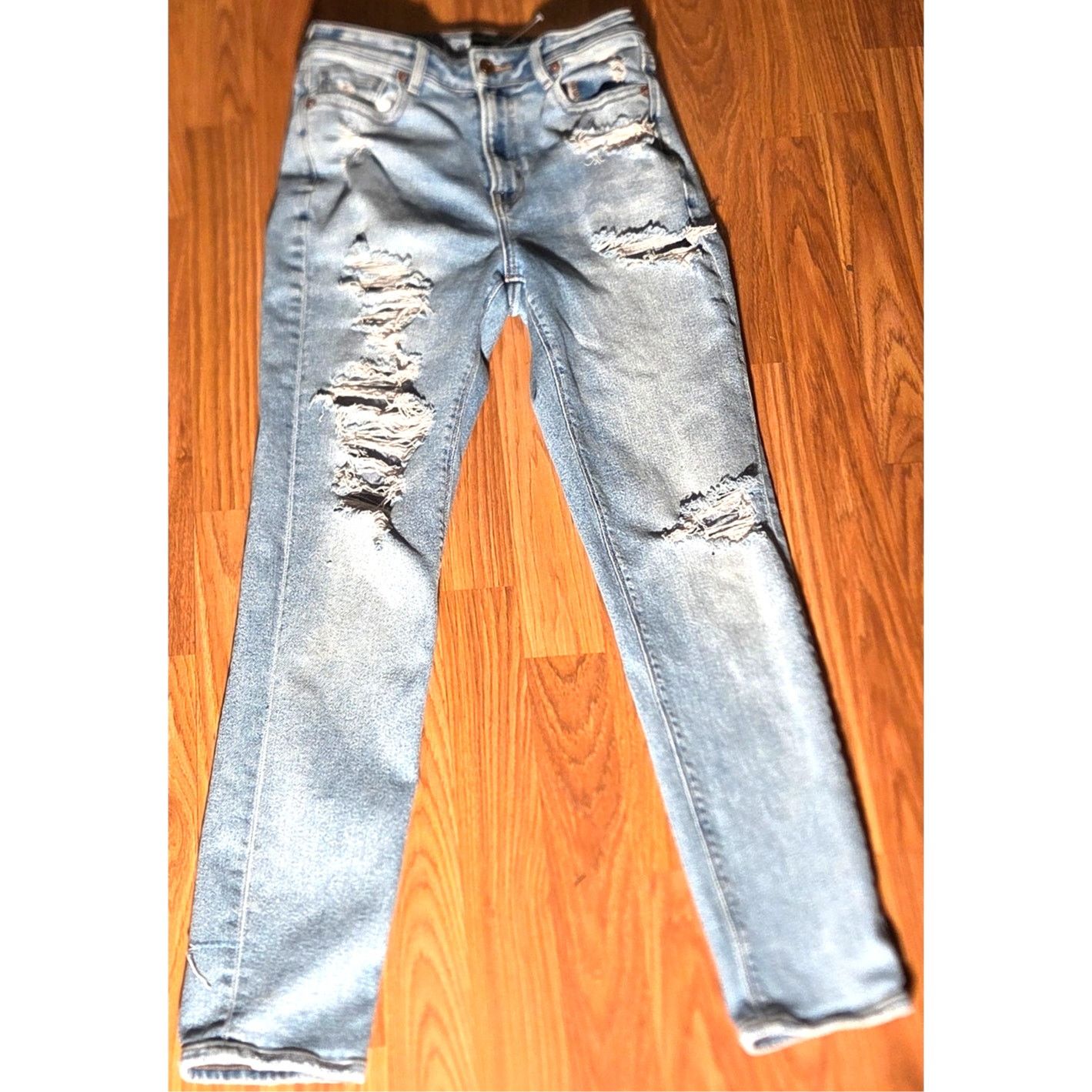 American Eagle Outfitters American Eagle Distressed Jeans - Size 0 Size 25" / US 0 / IT 36 - 4 Thumbnail