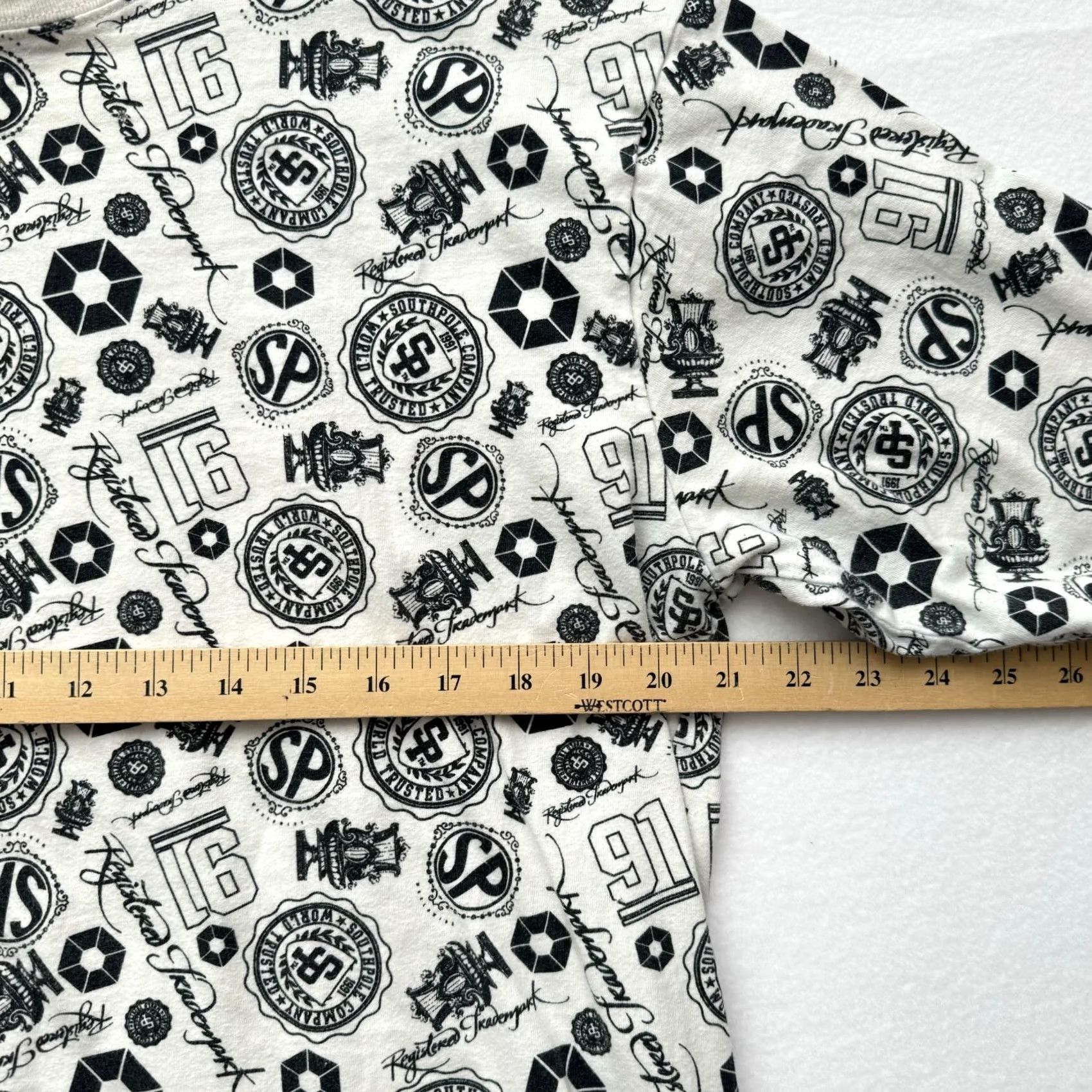 Southpole VINTAGE South Pole Graphic Print Shirt L White Men Adult Large Y2K All Over Print AOP Size US L / EU 52-54 / 3 - 4 Thumbnail