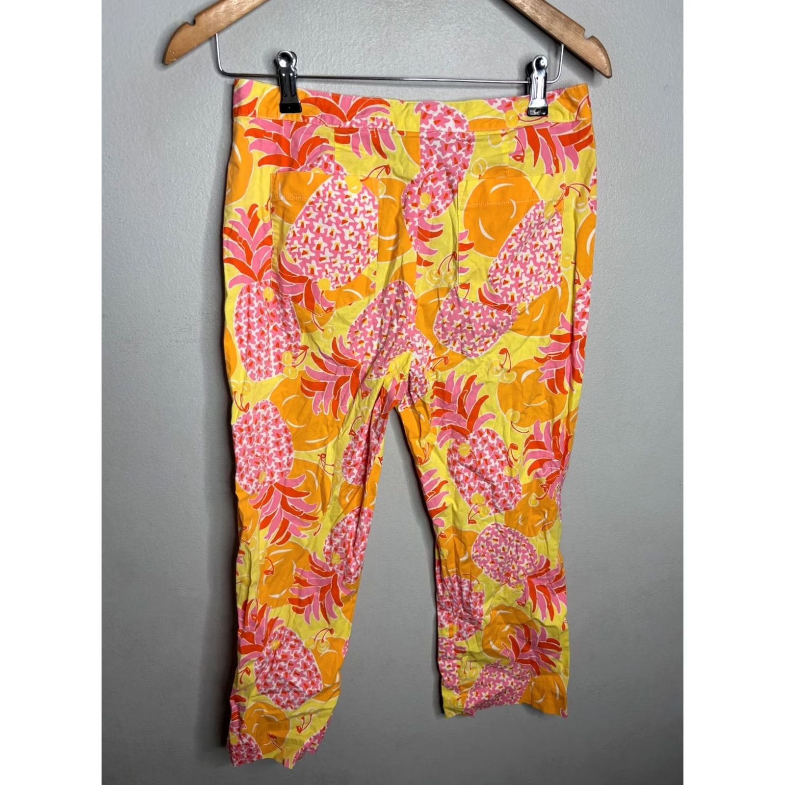 Lilly Pulitzer Lilly Pulitzer Pants Women's 8 Colorful Pineapple Print Tropical Beach Casual Party Travel Stretch Pockets Capri Size 30" / US 8 / IT 44 - 5 Thumbnail