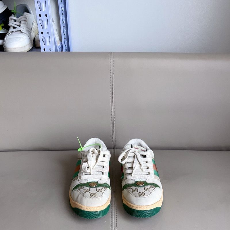 Gucci Gucci Screener Green Leather Low-top Sneakers - Size US 8 / EU 41 - 1 Thumbnail