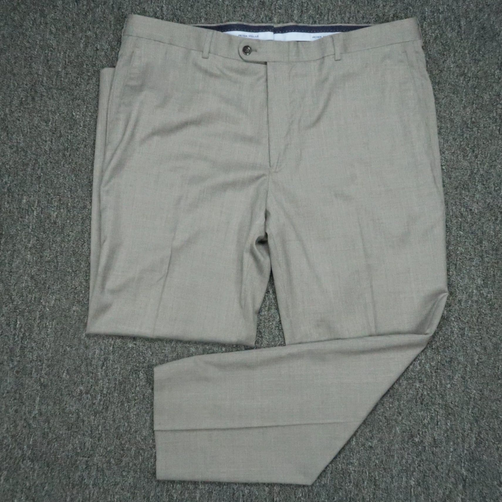 Peter Millar Peter Millar Pants Men 40x30 Gray Wool Chino Trousers Flat Front Casual Business 40 In Belt Loops Slashing Pockets Stretch Mens Size US 40 / EU 56 - 2 Thumbnail