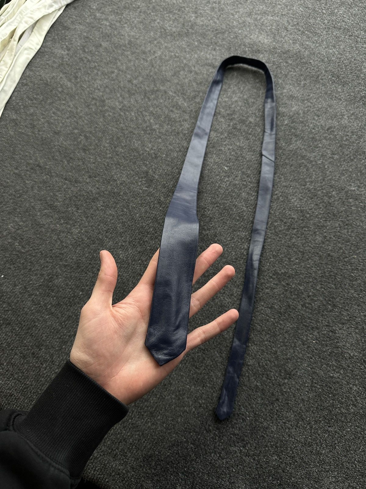 Other 🚨 LEATHER BLUE ITALY TIE LUXURY VNTG RARE OLD MONEY Size ONE SIZE - 6 Thumbnail