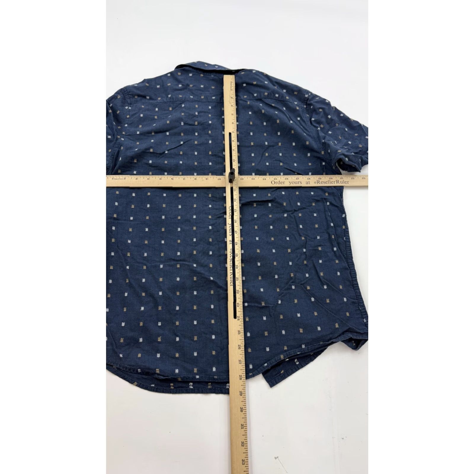 RVCA RVCA Shirt Men Short Sleeve Button-Up Blue Geometric Pattern Regular Fit Size US M / EU 48-50 / 2 - 7 Thumbnail