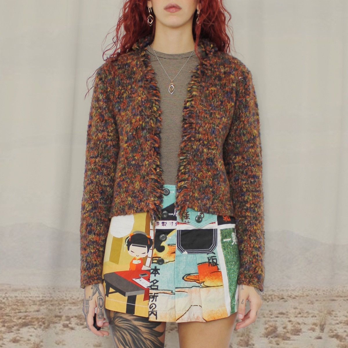 Vintage 🏵️AUTUMN SHADES CARDI🏵️ Size M / US 6-8 / IT 42-44 - 1 Thumbnail