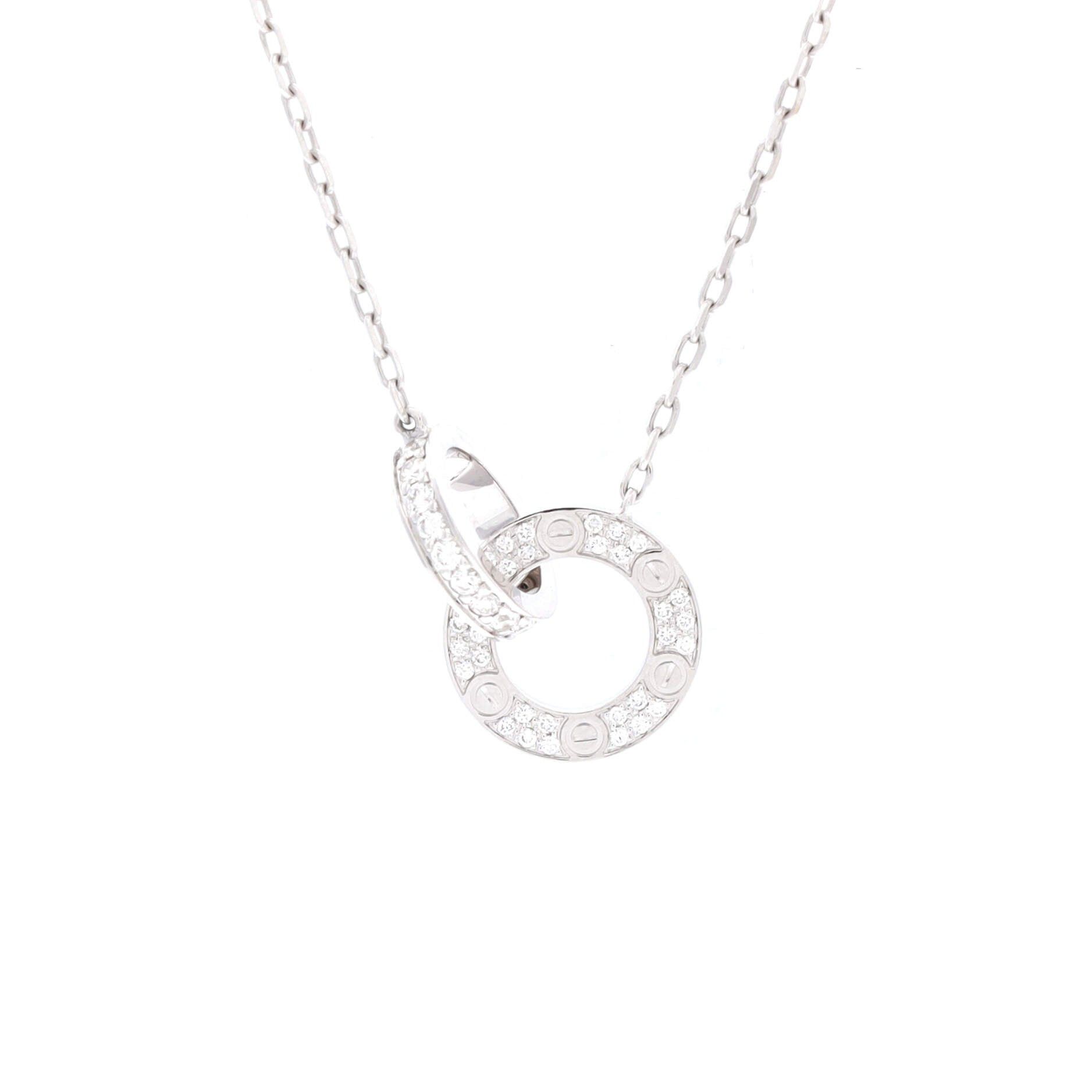Cartier Love Interlocking Pave Necklace Size ONE SIZE - 1 Thumbnail