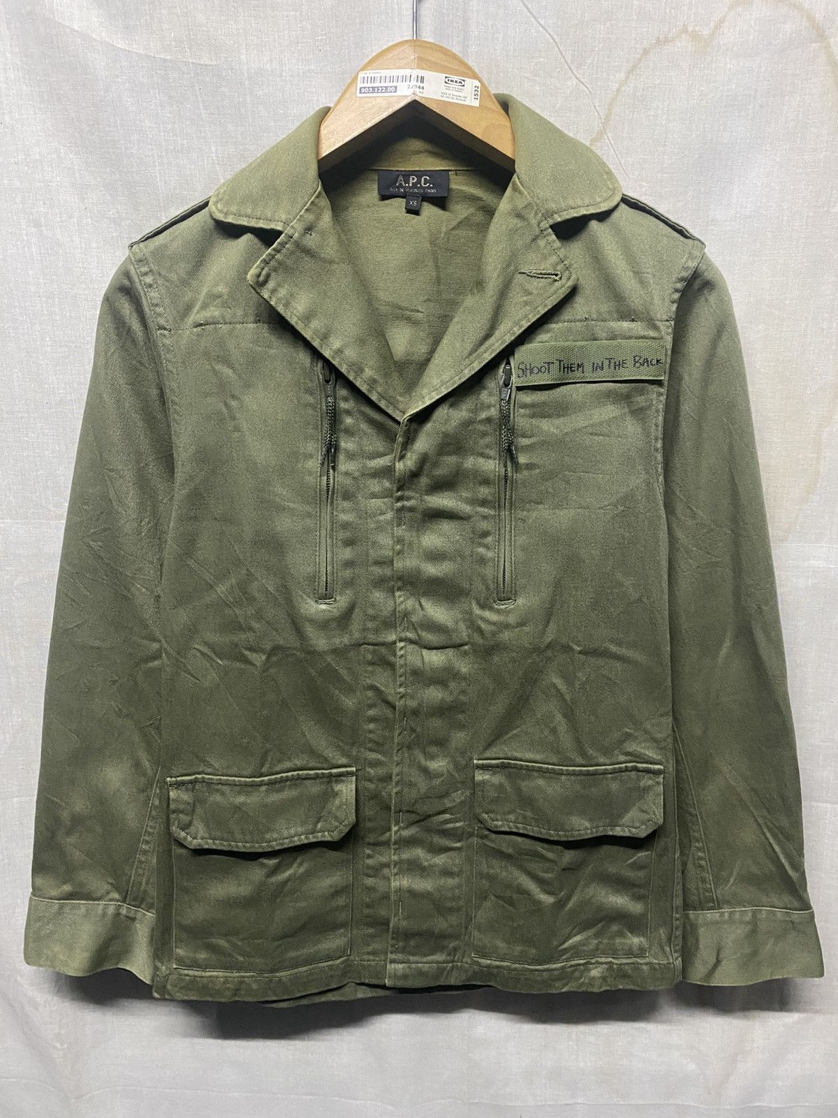 A.P.C. × Vintage APC Shoot Them In The Back Military Jacket Size US XS / EU 42 / 0 - 1 Thumbnail