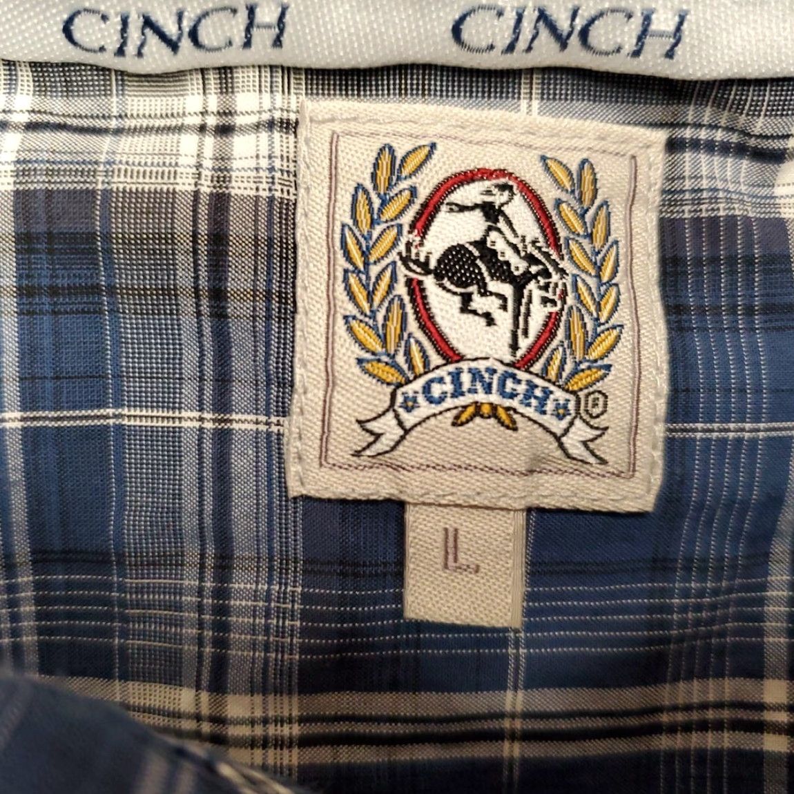 Vintage VINTAGE Cinch Shirt Mens Large Blue Plaid Long Sleeve Button Western Cowboy Ranch Casual Size US L / EU 52-54 / 3 - 4 Thumbnail