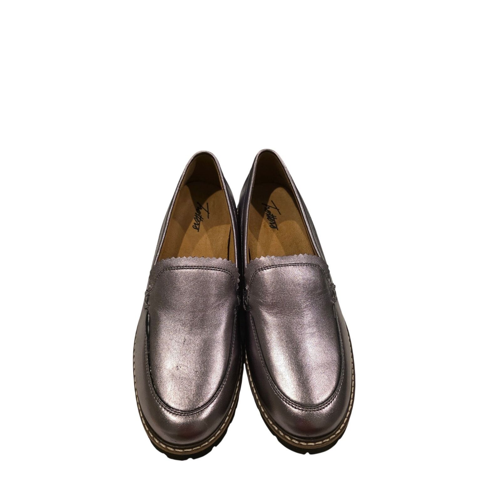 Globe-Trotter Trotters Metallic Pewter Lug Sole Loafers Womens 8 Size US 8 / IT 38 - 7 Thumbnail