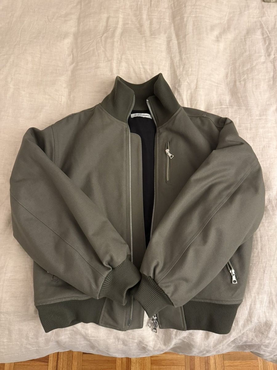 No Maintenance No Maintenance High Collar Military Bomber in Olive - Sz M Size US M / EU 48-50 / 2 - 1 Thumbnail