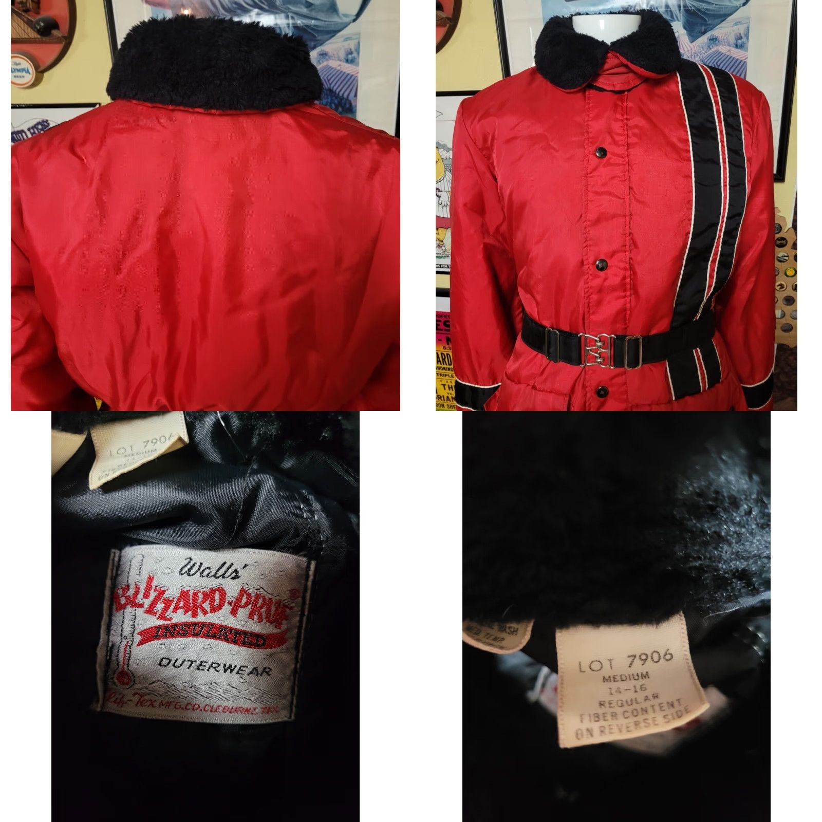 Walls VINTAGE Walls Blizzard Pruf Insulated Snowmobile Jacket Coat Medium Red Nylon Zip - Unisex Adults Parka 80s WTG Size US M / EU 48-50 / 2 - 8 Thumbnail