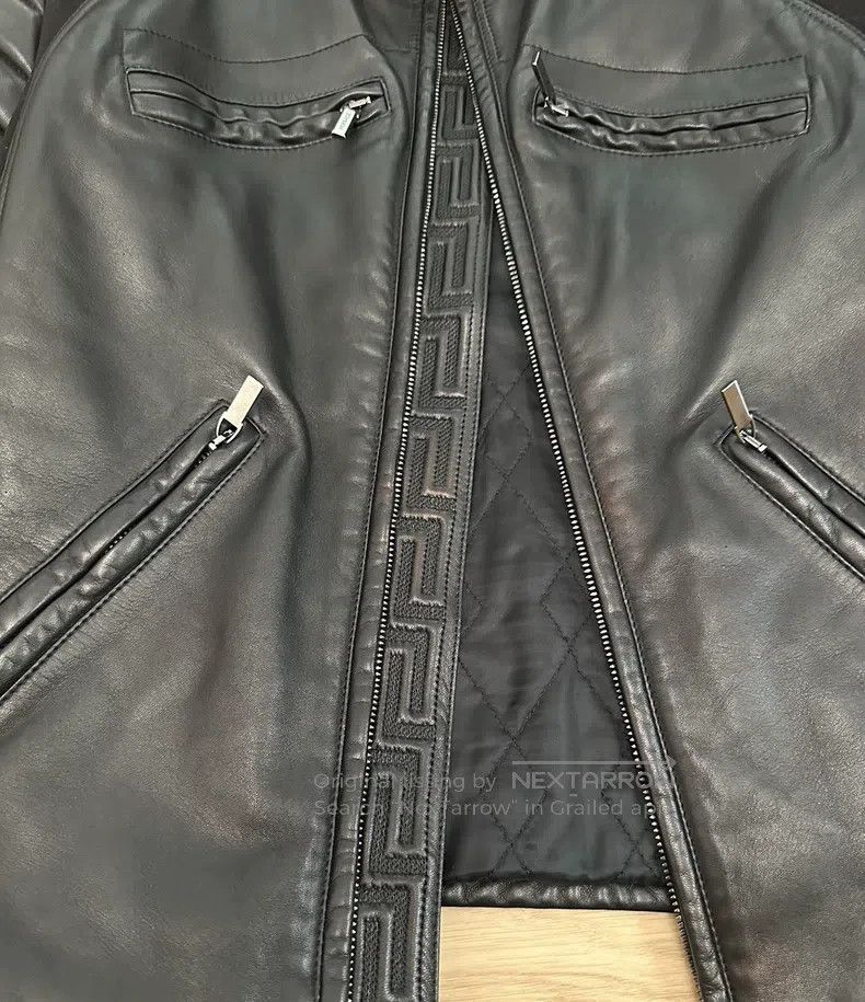 Versace Versace Genuine leather motorcycle short jacket jacket Size US S / EU 44-46 / 1 - 4 Thumbnail