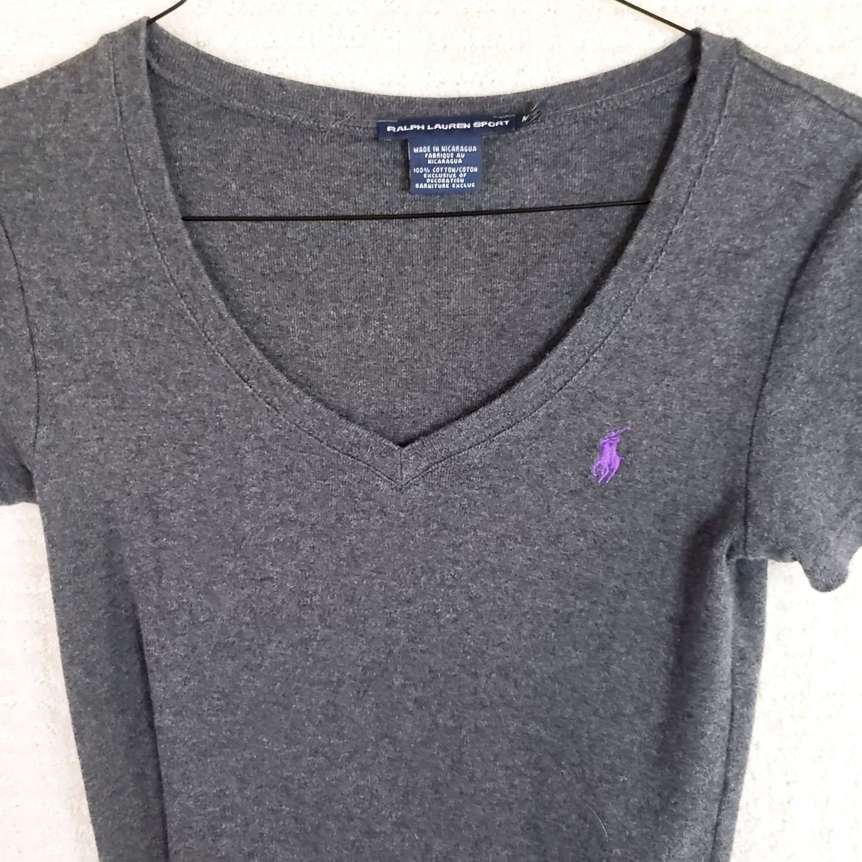 Polo Ralph Lauren Polo Ralph Lauren Women's M Dark Gray Sport Top Tee Pony Logo Scoop Neck Size M / US 6-8 / IT 42-44 - 2 Thumbnail