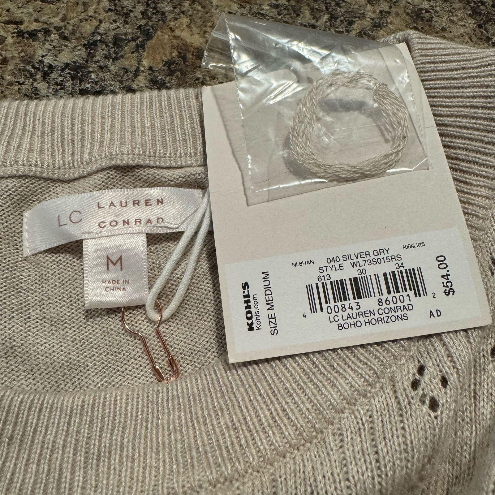 Other NWT LC Lauren Conrad Sweater Cottage Minimalist Boho Medium Size M / US 6-8 / IT 42-44 - 3 Thumbnail