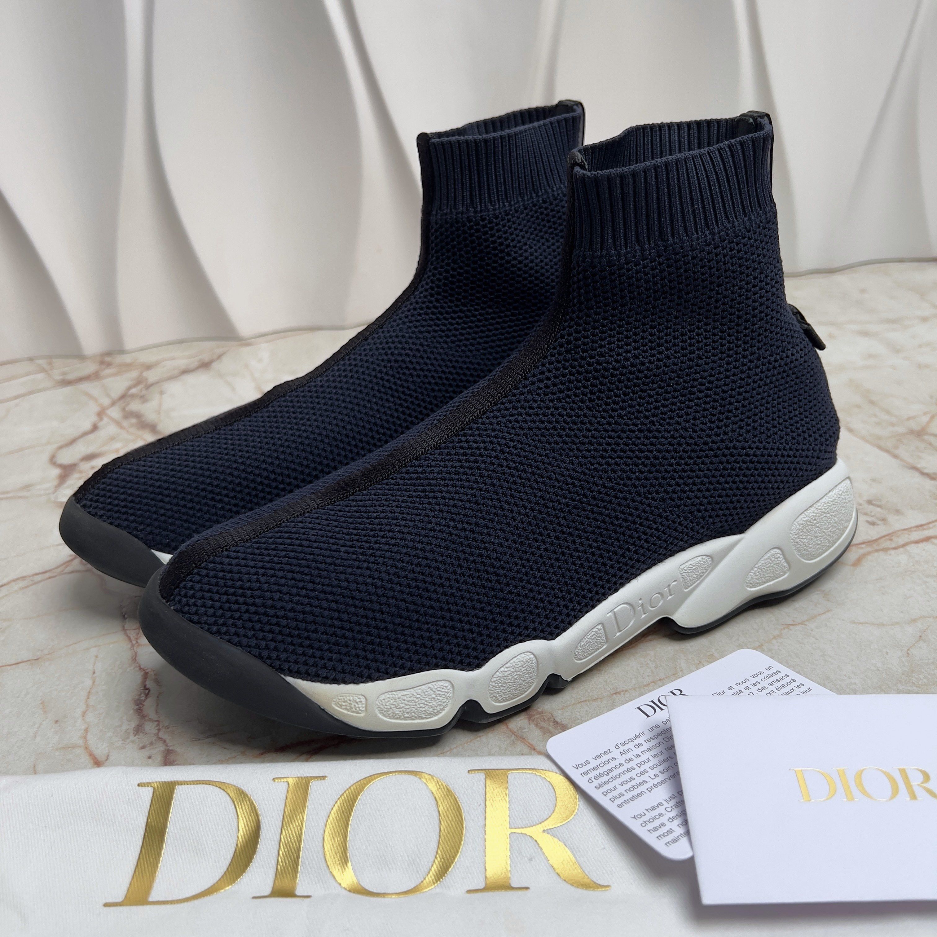 Dior Fusion Knit Sock Sneakers Blue Mesh Size US 7.5 / IT 37.5 - 1 Thumbnail