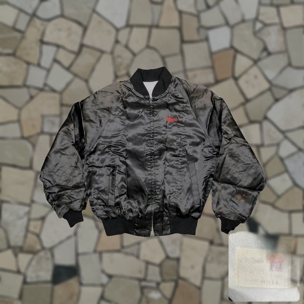 Vintage 70s King Louie Satin Bomber Jacket L Black Mack Truck Hellen Transportation Size US L / EU 52-54 / 3 - 1 Thumbnail