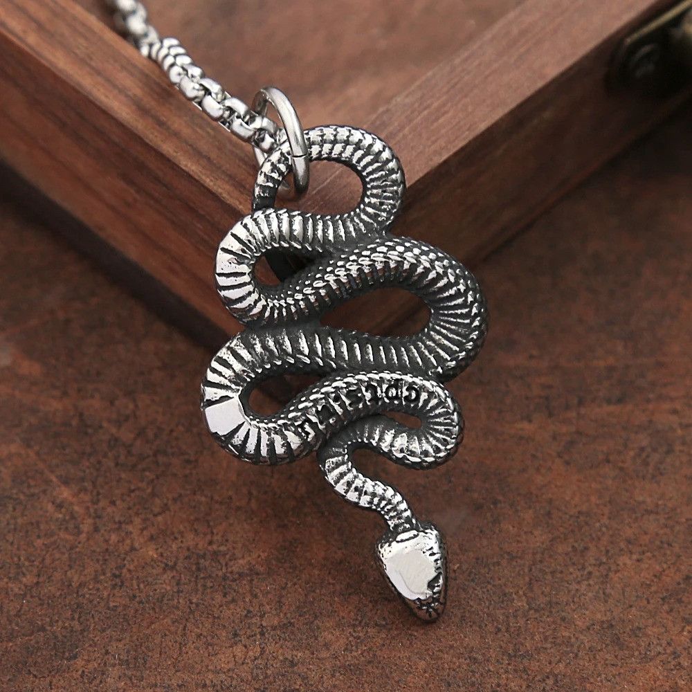 Vintage Fashion Retro Gothic Snake Necklace Size ONE SIZE - 6 Thumbnail