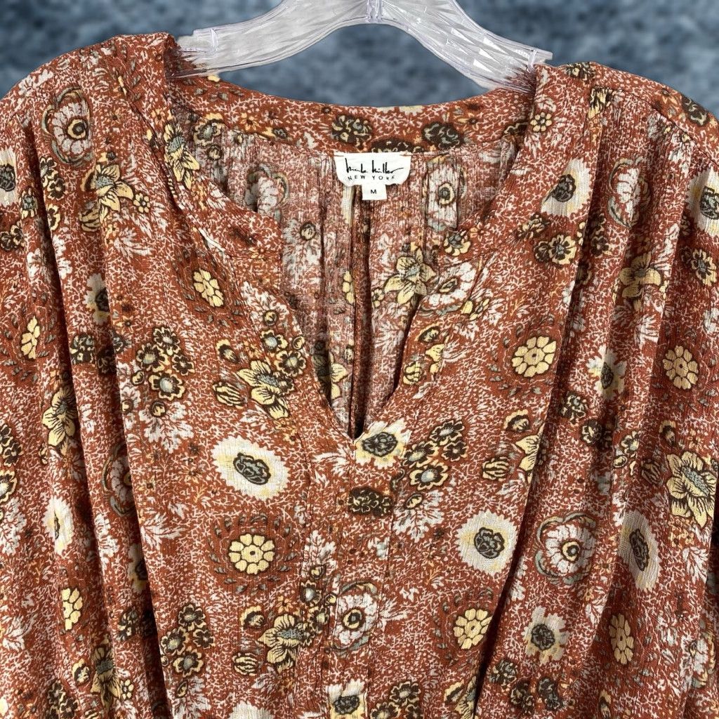 Nicole Miller Nicole Miller Top Womens M Crop Tie Waist Boho Floral Sleeves 3/4 Multicolor Festival Western Bohemian Tank Shirt G Womens Size M / US 6-8 / IT 42-44 - 1 Thumbnail
