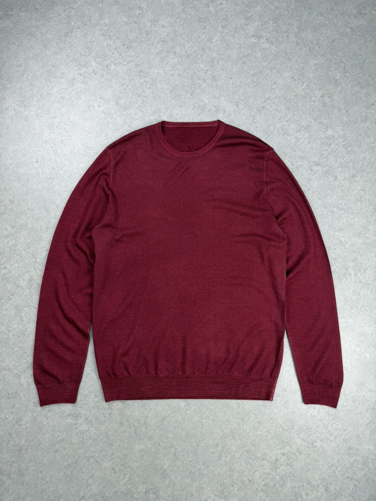 Zanieri Zanieri Crew Neck Sweater XL 54 Wool Cashmere Burgundy Men’s Size US L / EU 52-54 / 3 - 1 Thumbnail
