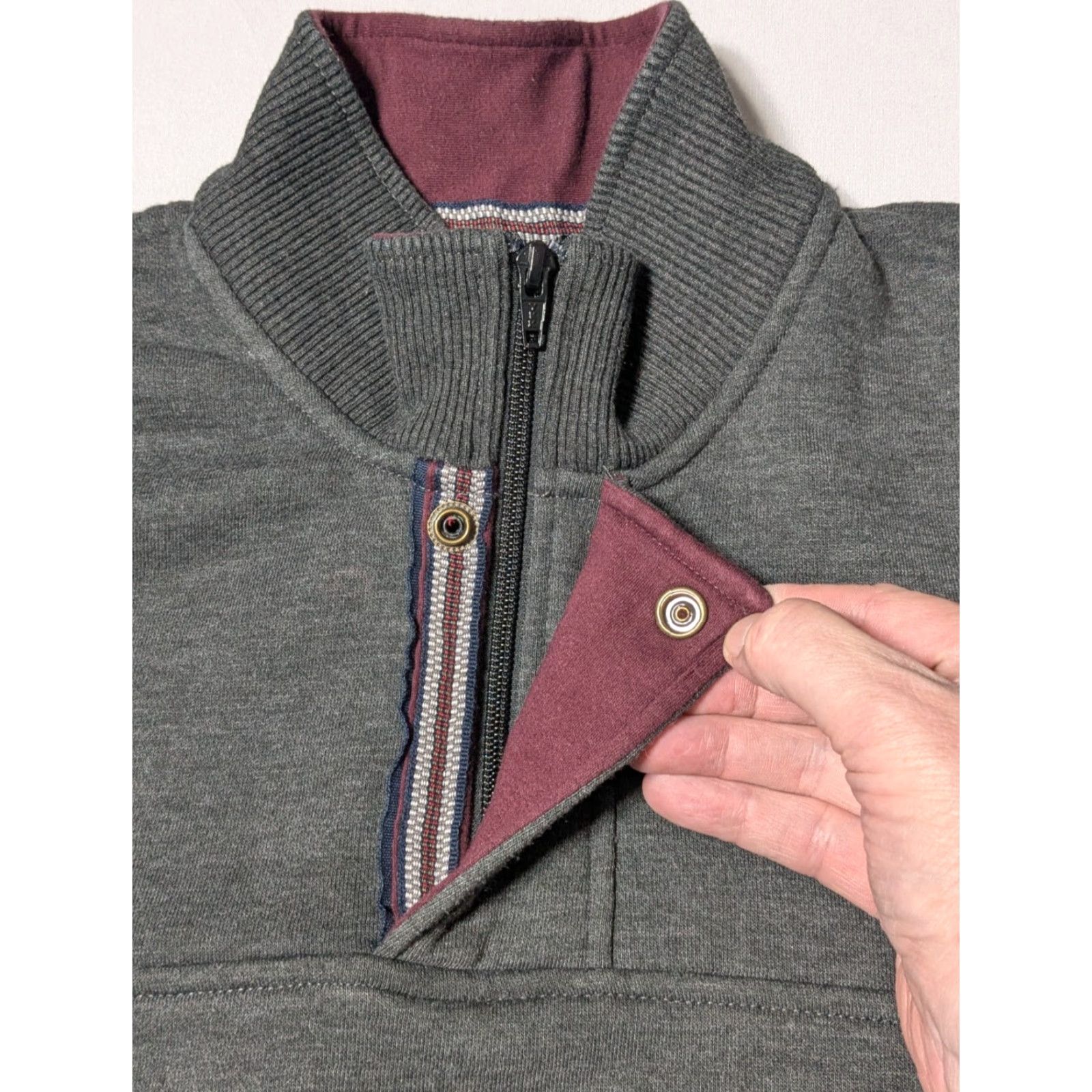 Orvis ORVIS Men Medium Gray Cotton Blend 1/4 Zip Signature Fleece Lined Sweatshirt Size US M / EU 48-50 / 2 - 4 Thumbnail
