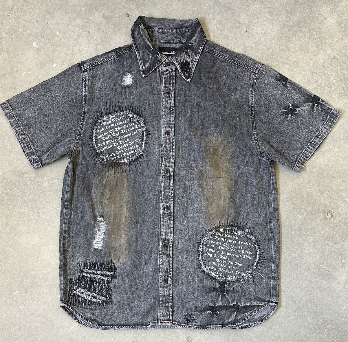 In The Attic VINTAGE IN THE ATTIC DESIGNER DISTRESSED SHIRT Size US M / EU 48-50 / 2 - 1 Thumbnail