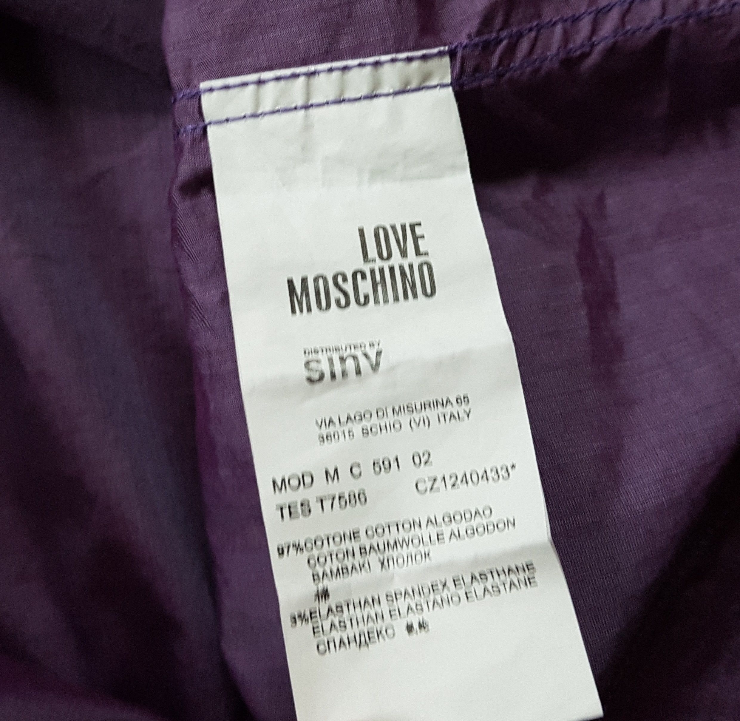 Moschino Love Moschino Purple Shirt Size US L / EU 52-54 / 3 - 6 Thumbnail