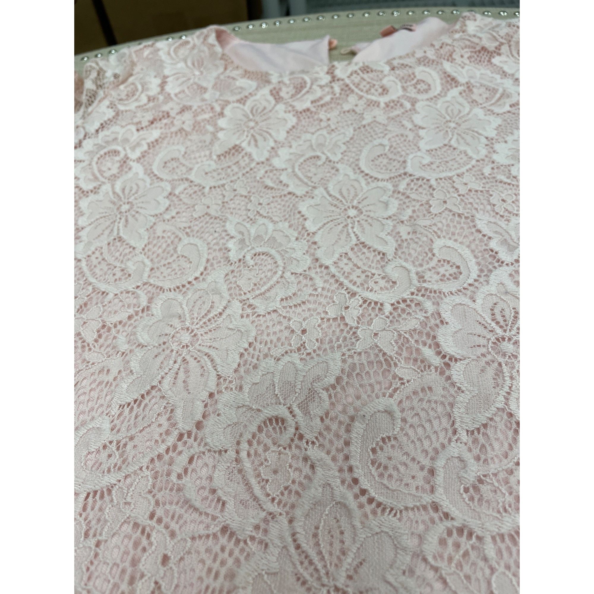 Juicy Couture Juicy Couture Women's Pink Lace lined Dress Size L SKU 1267 Size L / US 10 / IT 46 - 4 Thumbnail