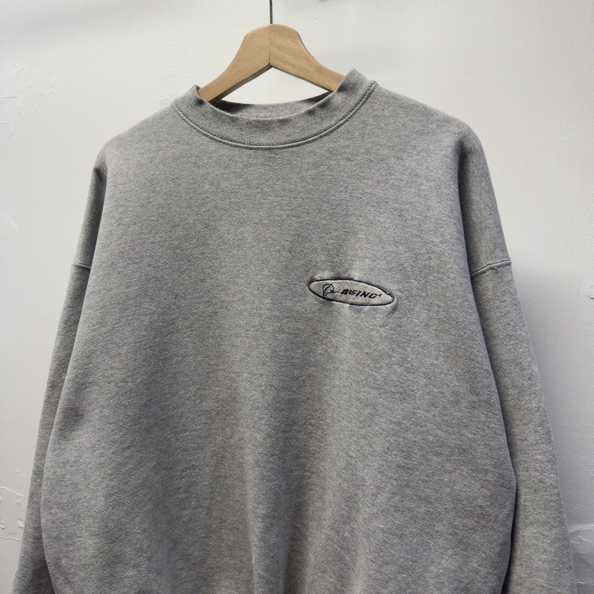 Vintage 90s Faded Grey Boeing Sweatshirt Crewneck ERD Grunge Skater Size US XL / EU 56 / 4 - 6 Thumbnail