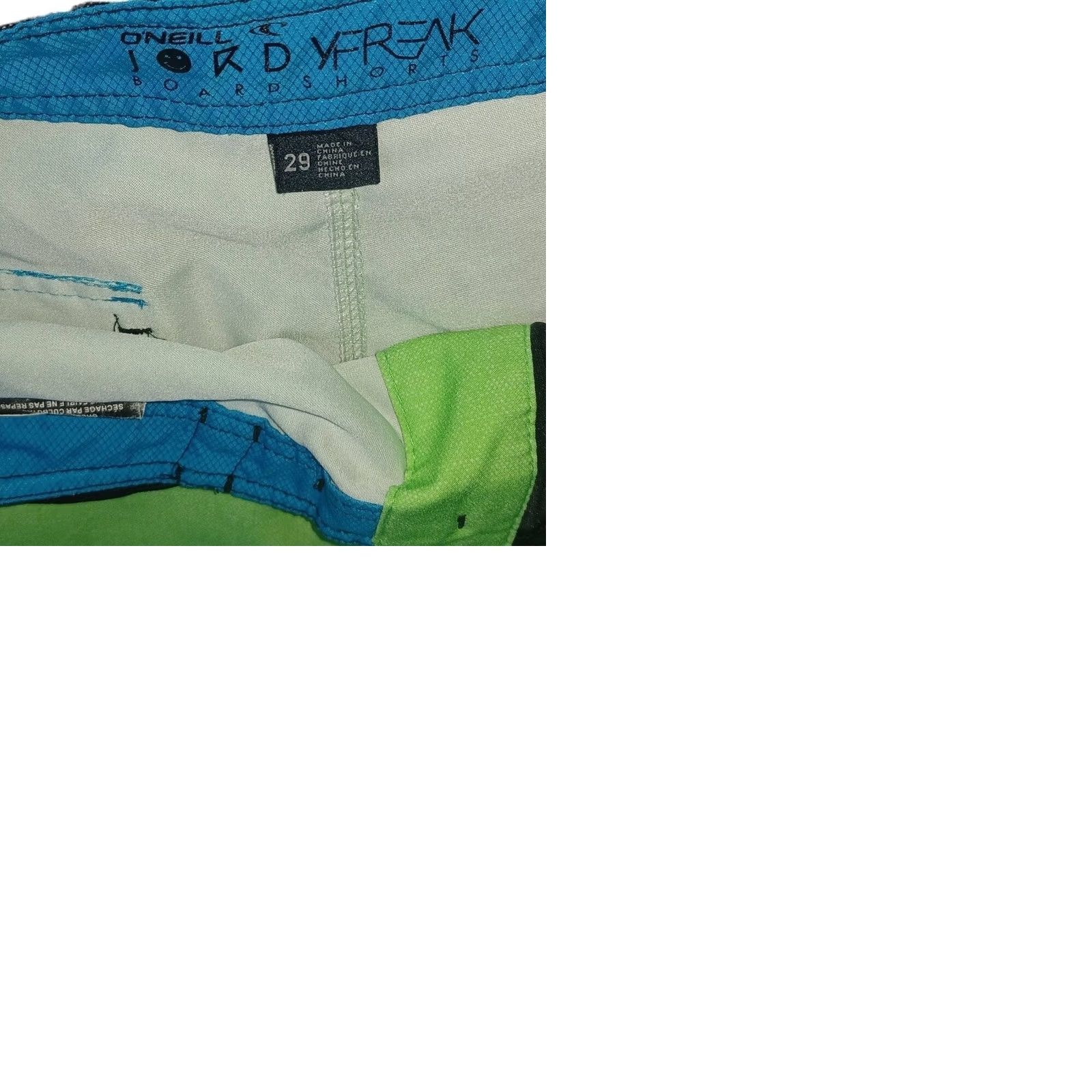 O'Neill O'Neill Jordy Freak Trunks Boardshorts Lime Mens 29 Green 20” Outseam Hyperstretch Hyperdry DWR Superfly Closure Size US 29 - 9 Thumbnail